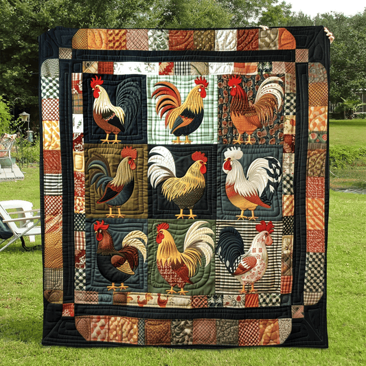 Farmhouse Patchwork Quilted Blanket - Throw (55" x 60")