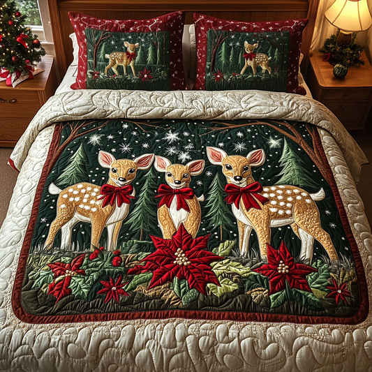 Fawn Delight 3-Piece Quilted Bedding Set - Single (59" x 70")