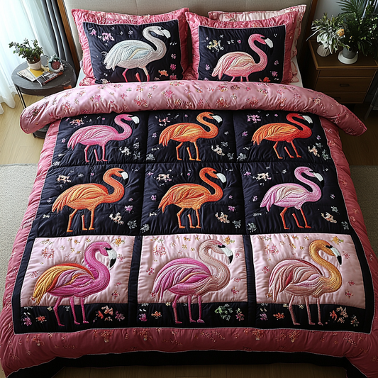Feathered Dreams 3-Piece Quilted Bedding Set - Single (59" x 70")