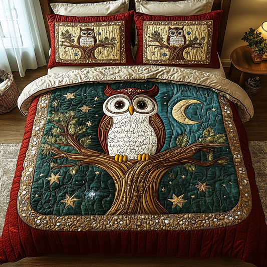 Feathered Wisdom 3-Piece Quilted Bedding Set - Single (59" x 70")
