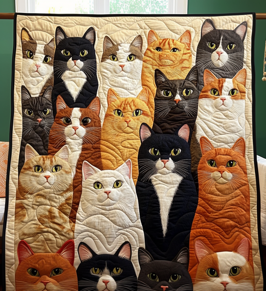 Feline Collection Quilted Blanket - Throw (55" x 60")