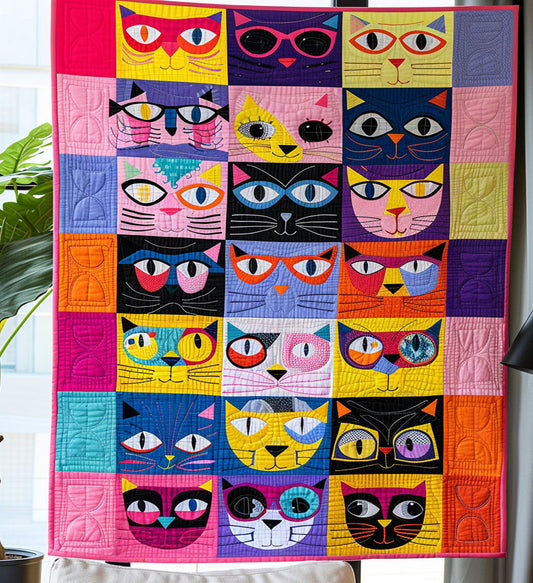 Feline Fantasy Quilted Blanket - Throw (55" x 60")