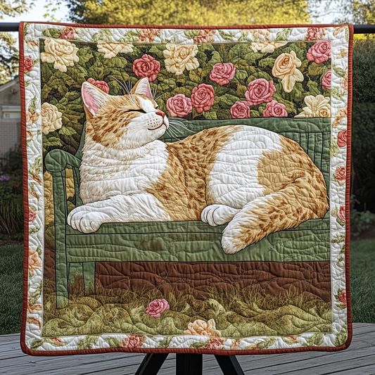 Feline Fancy Delight Quilted Blanket - Throw (55" x 60")