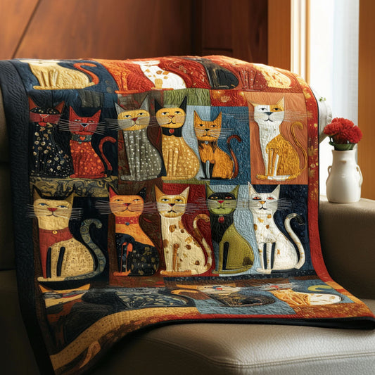 Feline Mosaic Charm Quilted Blanket - Baby (30" x 40") - Pack 1