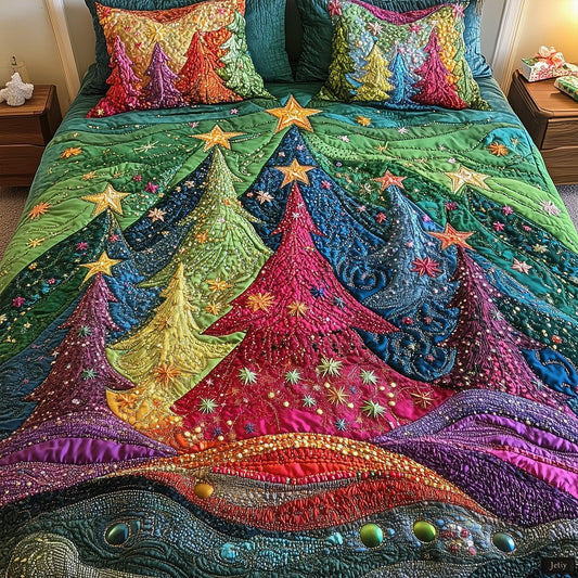 Festive Forest 3-Piece Quilted Bedding Set - Single (59" x 70")