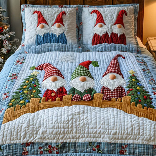 Festive Friends 3-Piece Quilted Bedding Set - Single (59" x 70")