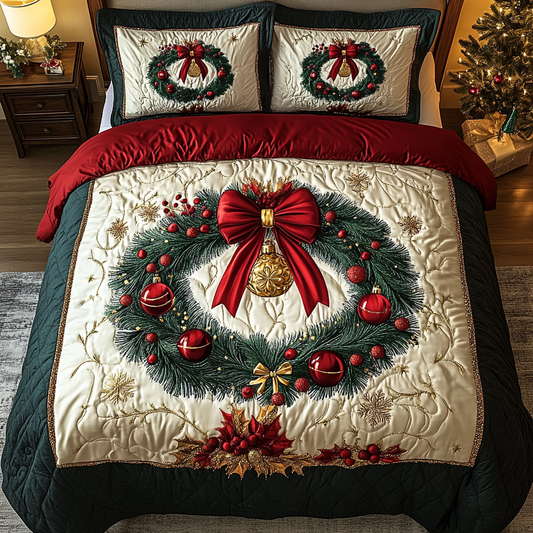 Festive Jewel Elegance 3-Piece Quilted Bedding Set - Single (59" x 70")
