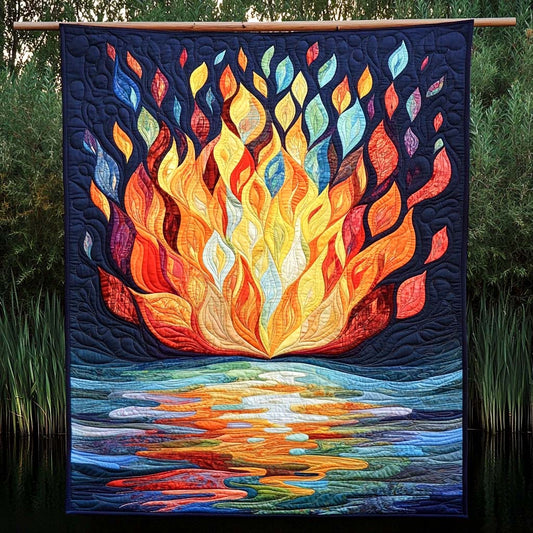 Fiery Reflection Quilted Blanket - Throw (55" x 60")