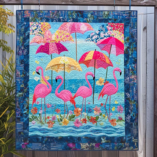 Flamingo Fancy Quilted Blanket - Throw (55" x 60")