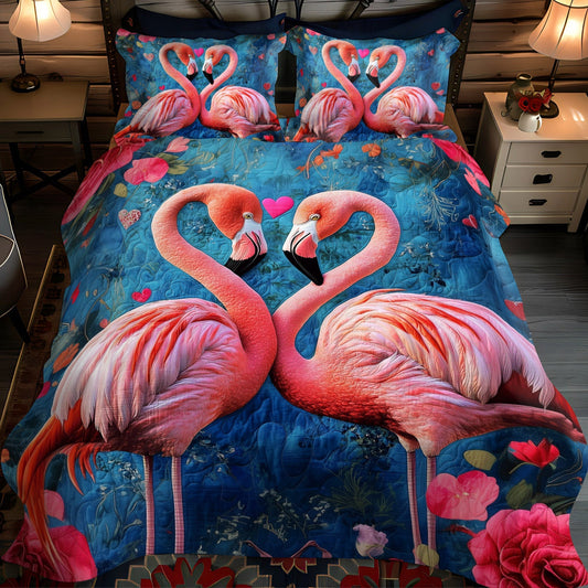 Flamingo Fiesta 3-Piece Quilted Bedding Set - Single (59" x 70")