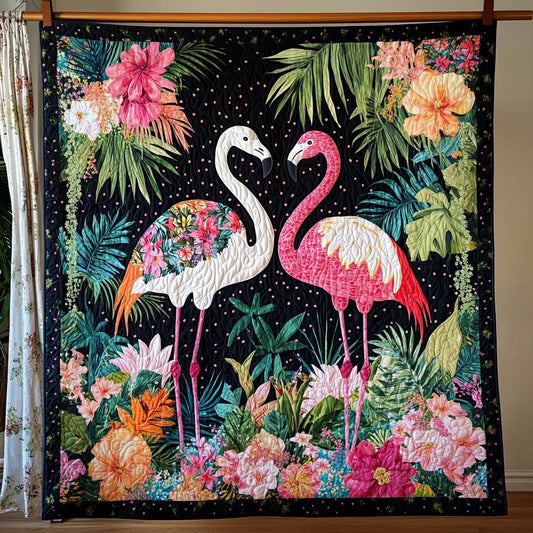 Flamingo Grace Quilted Blanket - Throw (55" x 60")