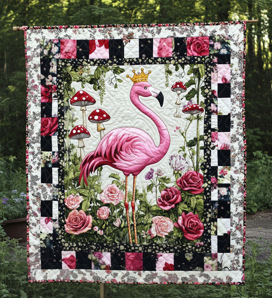 Flamingo Harmony Quilted Blanket - Throw (55" x 60")