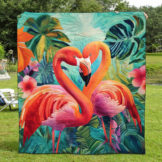 Flamingo Joy Quilted Blanket - Throw (55" x 60")