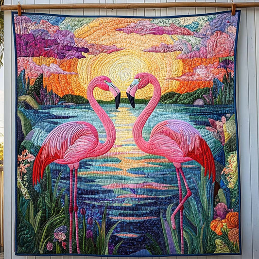 Flamingo Mirage Quilted Blanket - Throw (55" x 60")