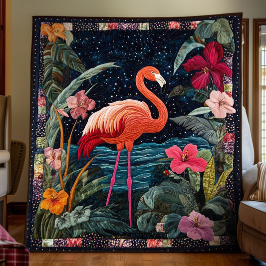 Flamingo Paradise Quilted Blanket - Throw (55" x 60")