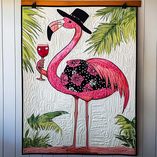 Flamingo Radiance Quilted Blanket - Throw (55" x 60")