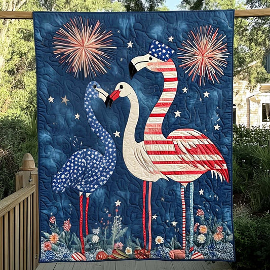 Flamingo Retreat Quilted Blanket - Throw (55" x 60")