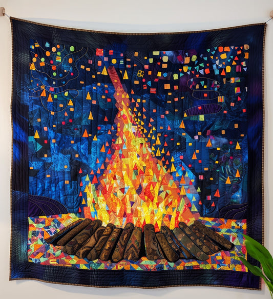 Flickering Flames Quilted Blanket - Throw (55" x 60")