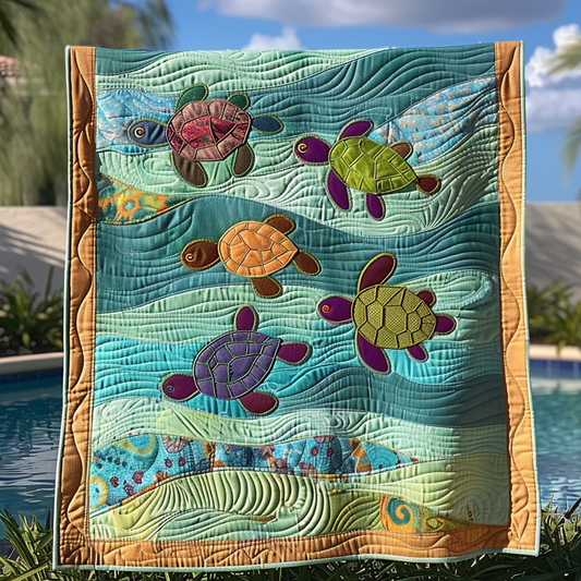 Floating With The Tide Quilted Blanket - Throw (55" x 60")