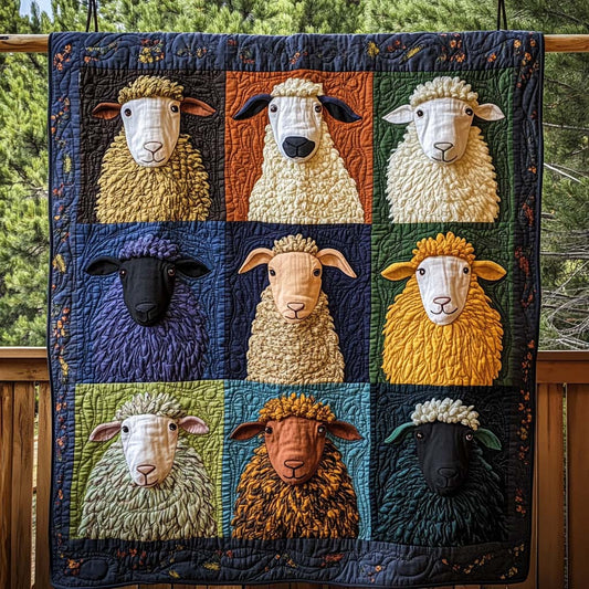 Flock Of Colors Quilted Blanket - Throw (55" x 60")