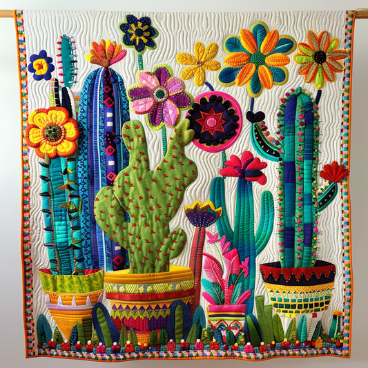 Floral Fiesta Quilted Blanket - Throw (55" x 60")