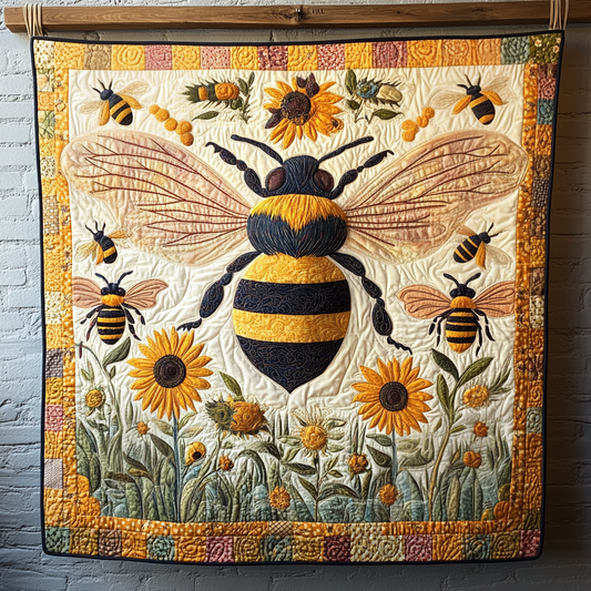 Floral Flight Quilted Blanket - Throw (55" x 60")
