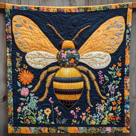 Floral Flight Quilted Blanket - Throw (55" x 60")