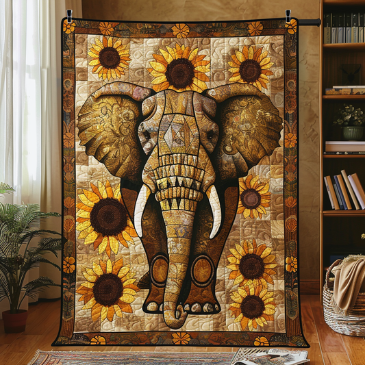 Floral Footprints Quilted Blanket - Throw (55" x 60")
