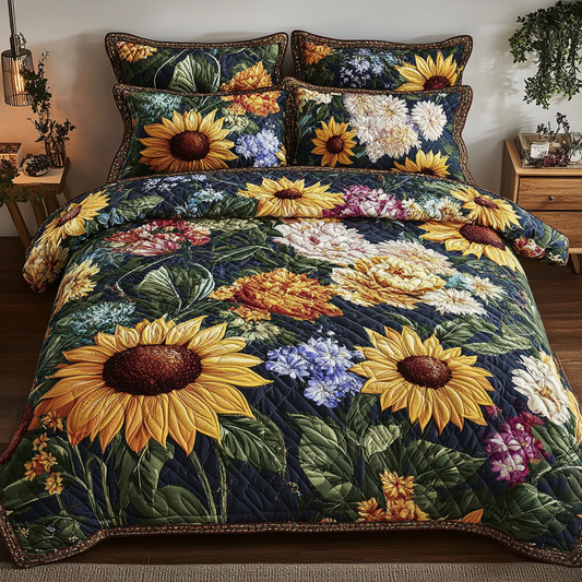 Floral Dream 3-Piece Quilted Bedding Set - Single (59" x 70")