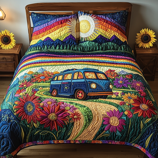 Floral Dream 3-Piece Quilted Bedding Set - Single (59" x 70")