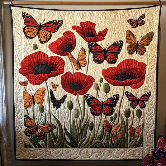 Floral Flutter Quilted Blanket - Throw (55" x 60")