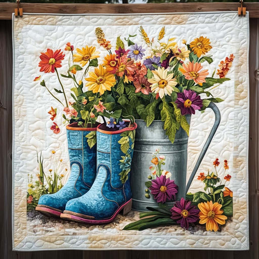 Floral Footwear Quilted Blanket - Throw (55" x 60")