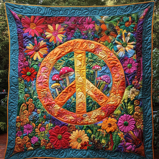 Floral Harmony Quilted Blanket - Throw (55" x 60")