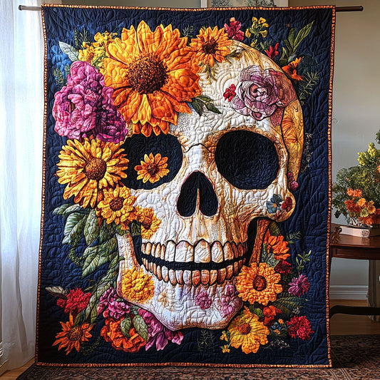 Floral Remains Quilted Blanket - Throw (55" x 60")
