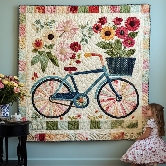 Floral Ride Art Quilt Hanging - Baby (30" x 40")