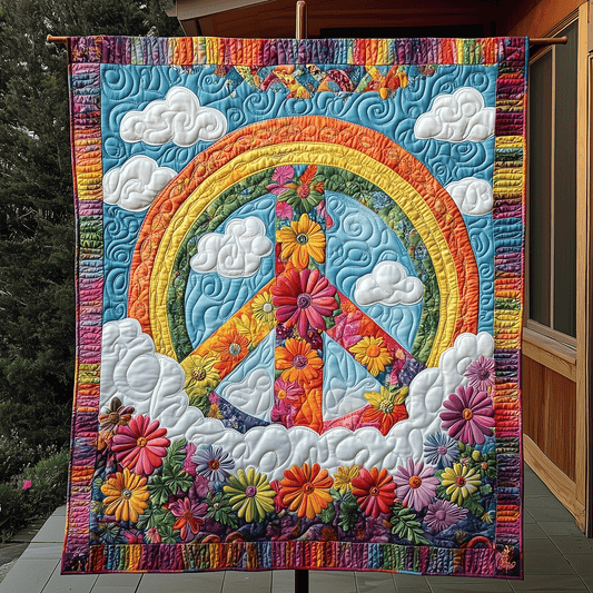 Flower Power Bliss Quilted Blanket - Throw (55" x 60")