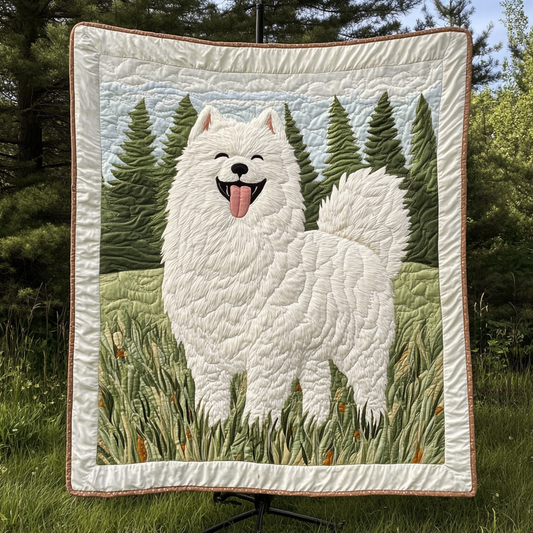 Fluffy Snow Paws Quilted Blanket - Throw (55" x 60")