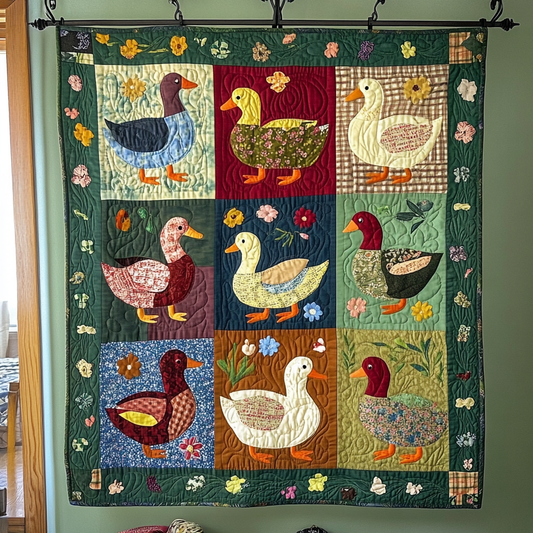 Fluttering Feathers Quilted Blanket - Throw (55" x 60")