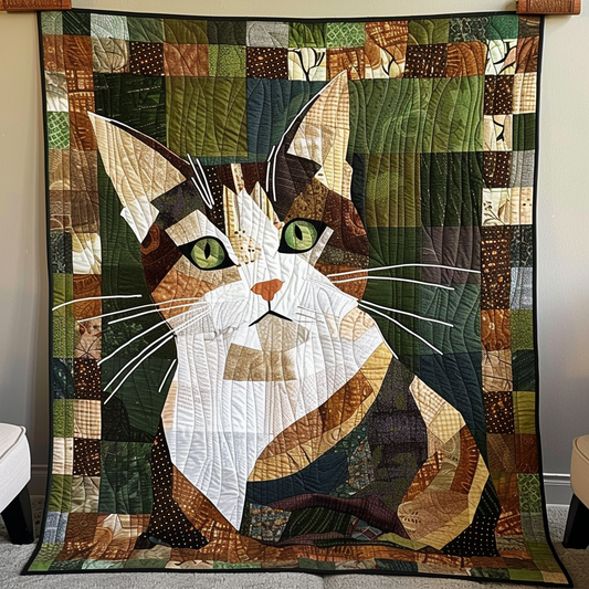 Forest Cat Quilted Blanket - Throw (55" x 60")