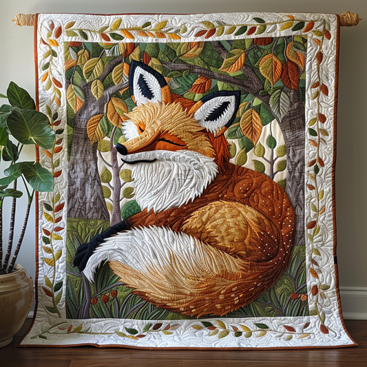 Forest Fox Quilted Blanket - Throw (55" x 60")