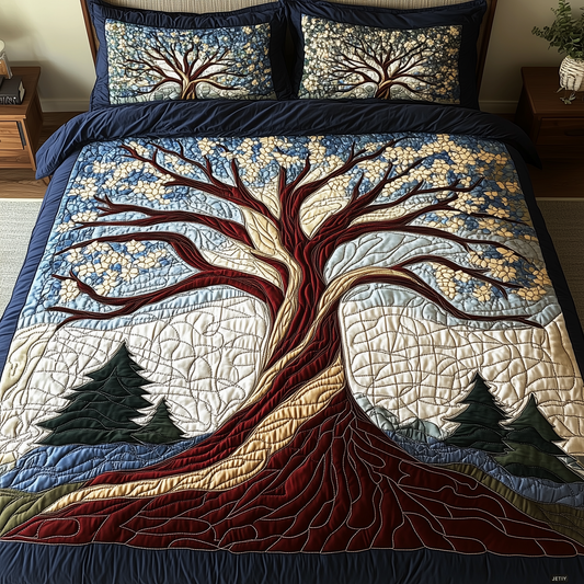Forest Harmony 3-Piece Quilted Bedding Set - Single (59" x 70")