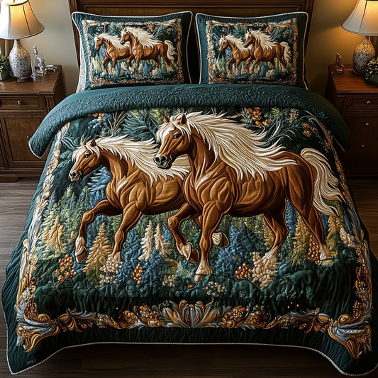 Forest Majesty 3-Piece Quilted Bedding Set - Single (59" x 70")