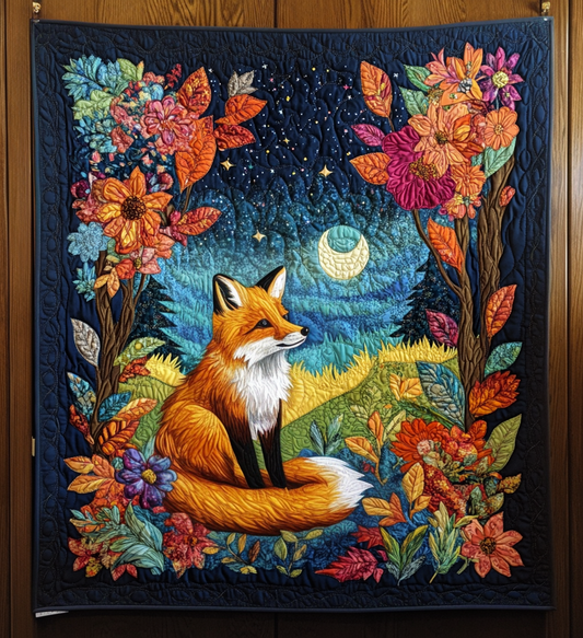 Fox Night Quilted Blanket - Throw (55" x 60")