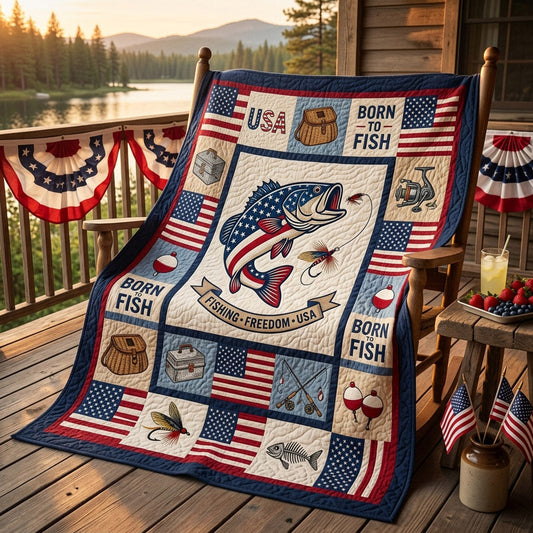 Freedom Fishing Quilted Blanket - Baby (30" x 40") - Pack 1