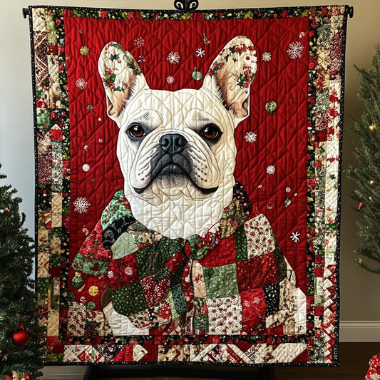 Frenchie Fantasia Quilted Blanket - Throw (55" x 60")