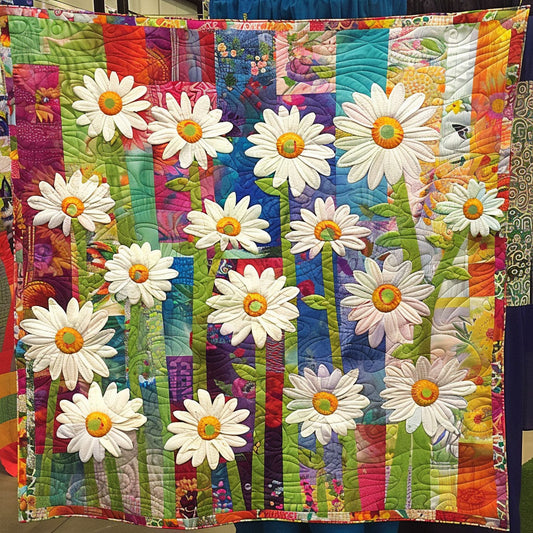 Fresh Flower Fusion Quilted Blanket - Throw (55" x 60")