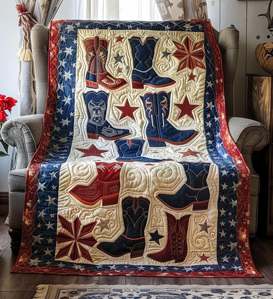 Frontier Festivity Quilted Blanket - Throw (55" x 60")