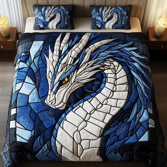 Frost Serpent 3-Piece Quilted Bedding Set - Single (59" x 70")