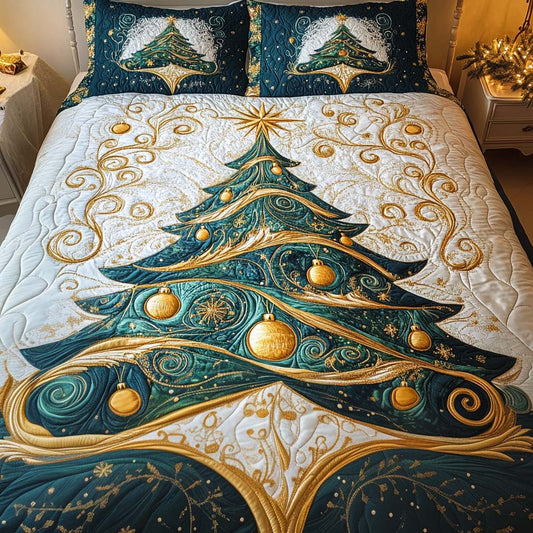 Frosted Starlight Symphony 3-Piece Quilted Bedding Set - Single (59" x 70")