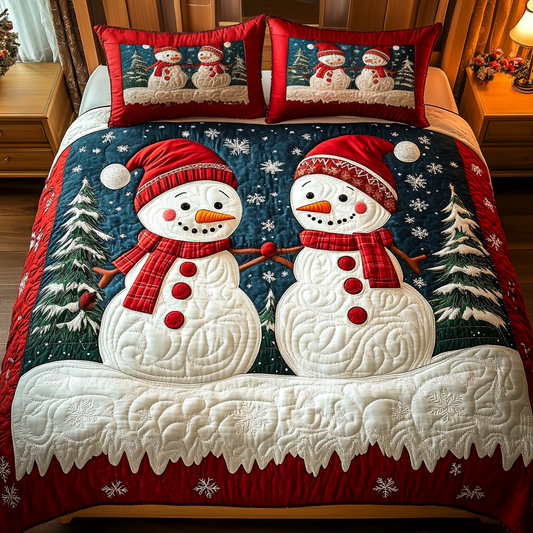 Frosty Cheer 3-Piece Quilted Bedding Set - Single (59" x 70")